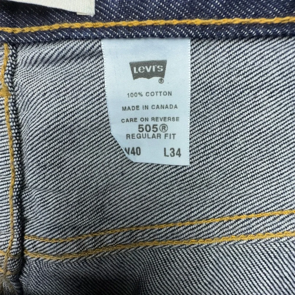 Levi's 505 Regular Fit Jeans Mens 40x34 Dark Wash Indigo 100% Cotton Canada NWT